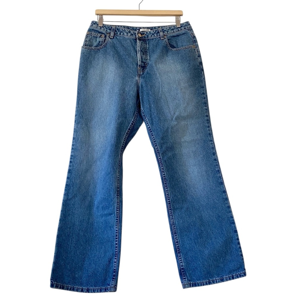Halogen Straight Leg Button Fly Jeans Med Wash 100% Cotton Sz 12